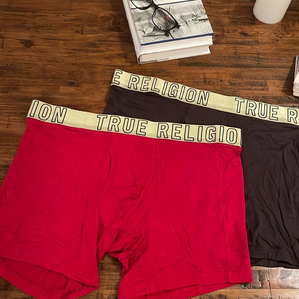 True Religion LARGE Fly Front MODAL/Spandex Boxer Brief (2 Single Pairs)